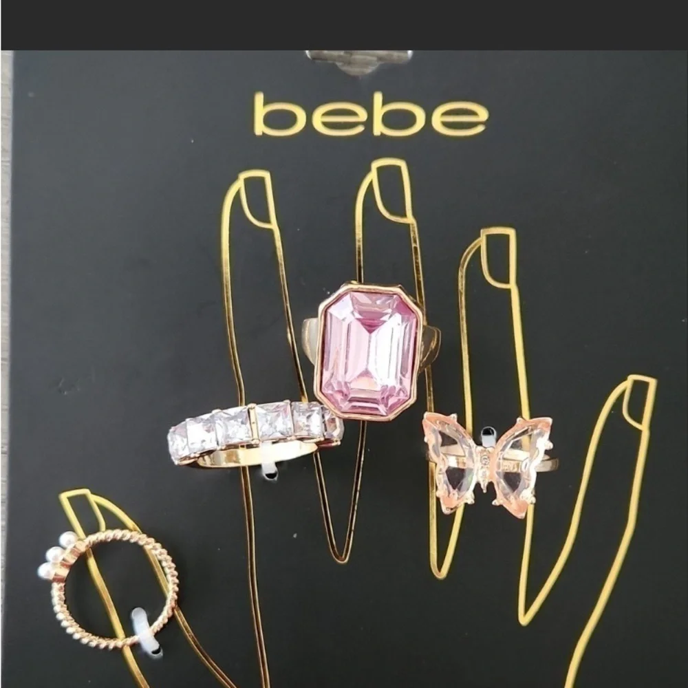 NWT-BEBE-4 PIECE RING SET - Picture 3 of 4